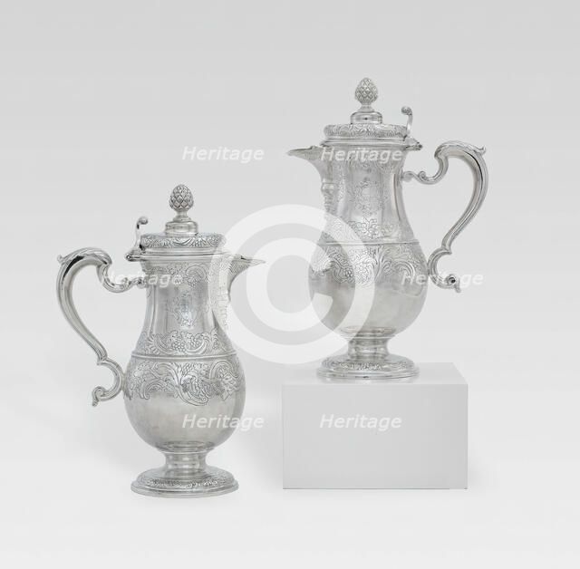 Pair of Wine Ewers, Dublin, c. 1740. Creator: David Bomes.