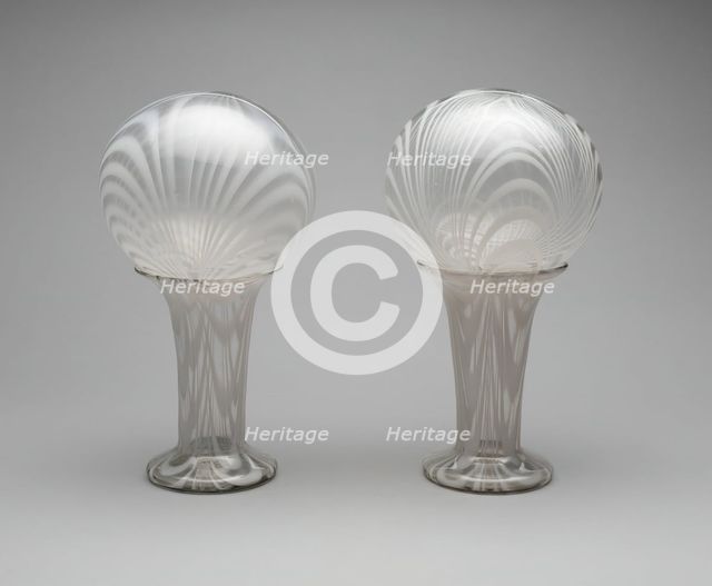 Pair of Witch Balls with Vases, 1850/75. Creator: Unknown.