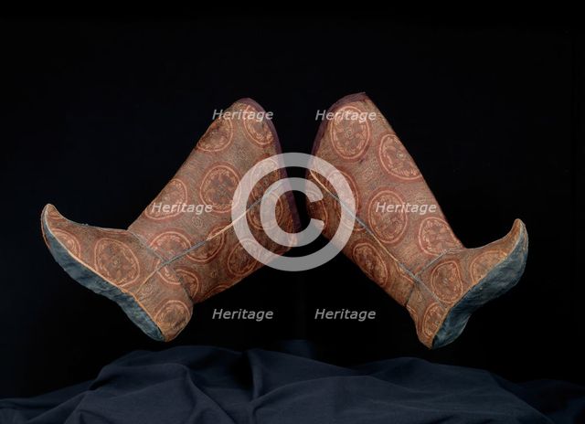Pair of Woman's Boots with Tying Ribbon, China, Tang dynasty(618-906)/ Song dynasty(960-1279)... Creator: Unknown.