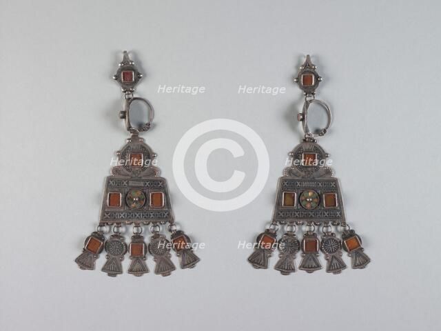 Pair of Woman's Earrings, 1900-1920. Creator: Unknown.