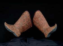 Pair of Woman's Boots with Tying Ribbon, China, Tang dynasty(618-906)/ Song dynasty(960-1279)... Creator: Unknown