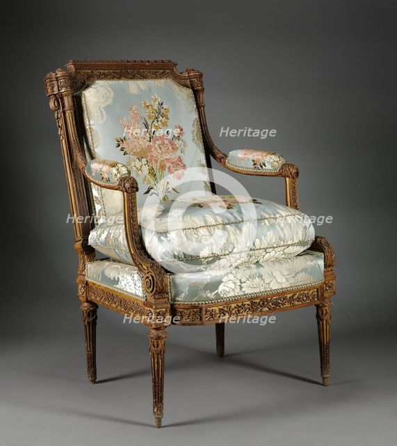 Pair of Armchairs (Fauteuil), c. 1785. Creator: Nicolas-Denis Delaisement (French).