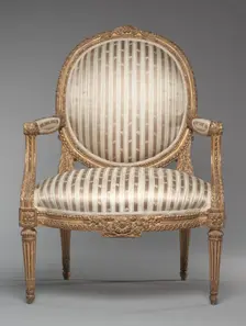 Pair of Armchairs (Fauteuils), c. 1765. Creator: Jean-Baptiste II Tilliard (French, 1797)