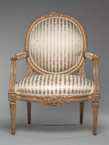 Pair of Armchairs (Fauteuils), c. 1765. Creator: Jean-Baptiste II Tilliard (French, 1797)