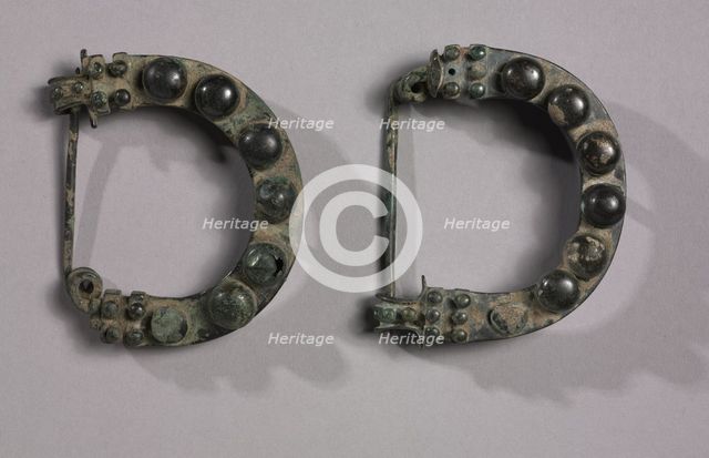 Pair of Arched Fibulae, 725-675 BC. Creator: Unknown.