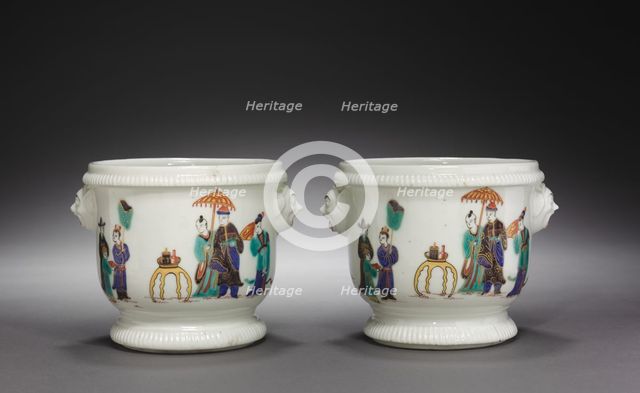 Pair of Bottle Coolers (Seaux à rafraîchir), c. 1725- 1735. Creator: Saint Cloud Porcelain Factory (French).