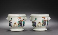 Pair of Bottle Coolers (Seaux à rafraîchir), c. 1725- 1735. Creator: Saint Cloud Porcelain Factory (French)