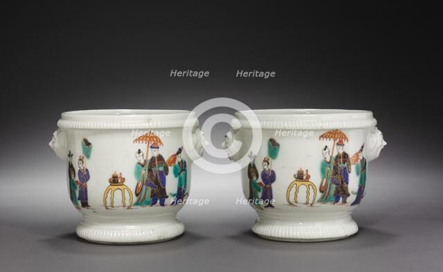 Pair of Bottle Coolers (Seaux à rafraîchir), c. 1725- 1735. Creator: Saint Cloud Porcelain Factory (French).