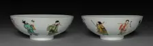 Pair of Bowls with Eight Immortals, 1662-1722. Creator: Unknown