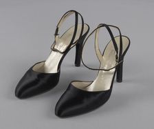 Pair of black stiletto heel shoes by Charles Jourdan from Mae's Millinery Shop, 1941-1994. Creator: Charles Jourdan