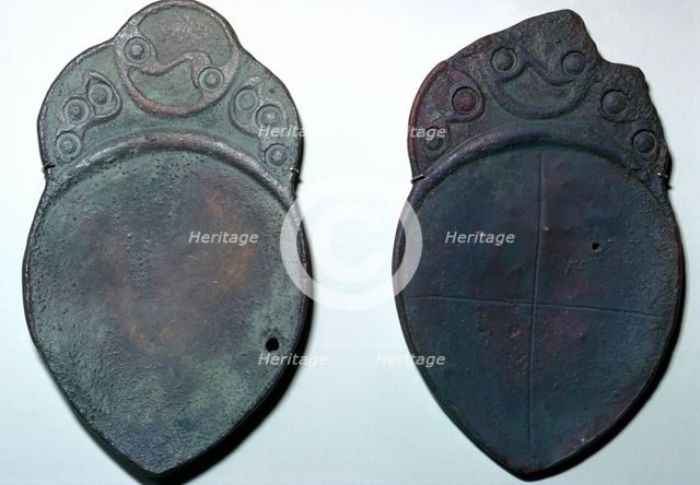 Pair of bronze ritual iron age spoons. Artist: Unknown