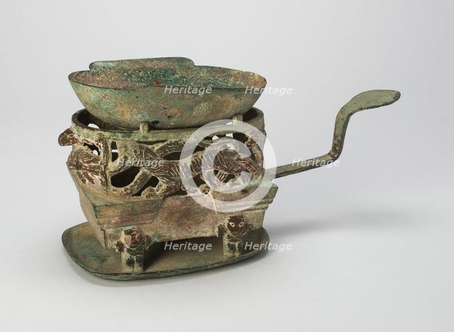Pair of Braziers (Lu) with Eared Cups..., late Western Han or early Eastern Han, 1st cent BC/1st cen Creator: Unknown.