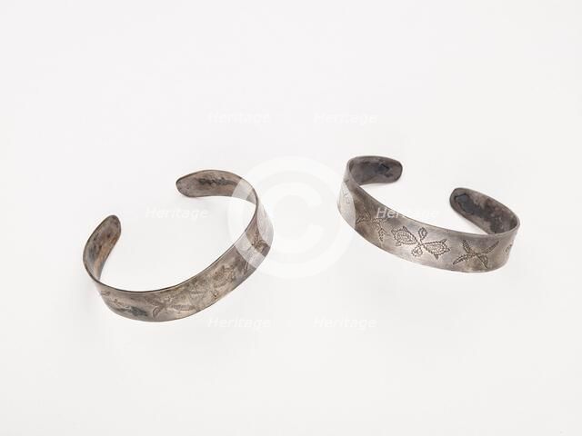 Pair of bracelets, 1860-1900. Creator: Unknown.