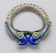 Pair of Bracelets with Peacocks, 19th century. Creator: Unknown