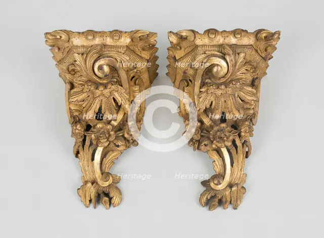 Pair of Brackets, England, 1740/50. Creator: Unknown.