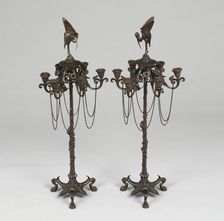 Pair of Candelabra, France, c. 1880. Creator: Auguste-Nicolas Cain