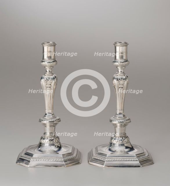 Pair Of Candlesticks, 1728. Creator: Gilles-Claude Gouel.
