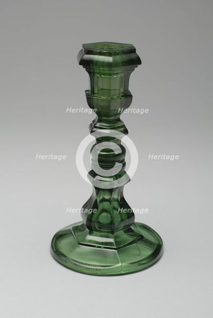 Pair of Candlesticks, 19th century. Creator: Boston and Sandwich Glass Company.