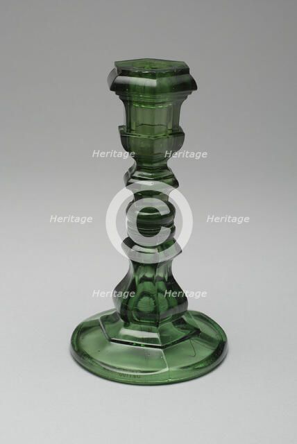 Pair of Candlesticks, 19th century. Creator: Boston and Sandwich Glass Company.