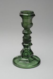 Pair of Candlesticks, 19th century. Creator: Boston and Sandwich Glass Company