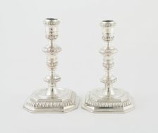 Pair of Candlesticks, England, 1691/92. Creator: Unknown