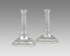 Pair of candlesticks, England, c. 1700/50. Creator: Unknown
