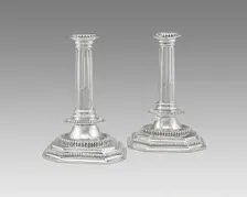 Pair of candlesticks, England, c. 1700/50. Creator: Unknown