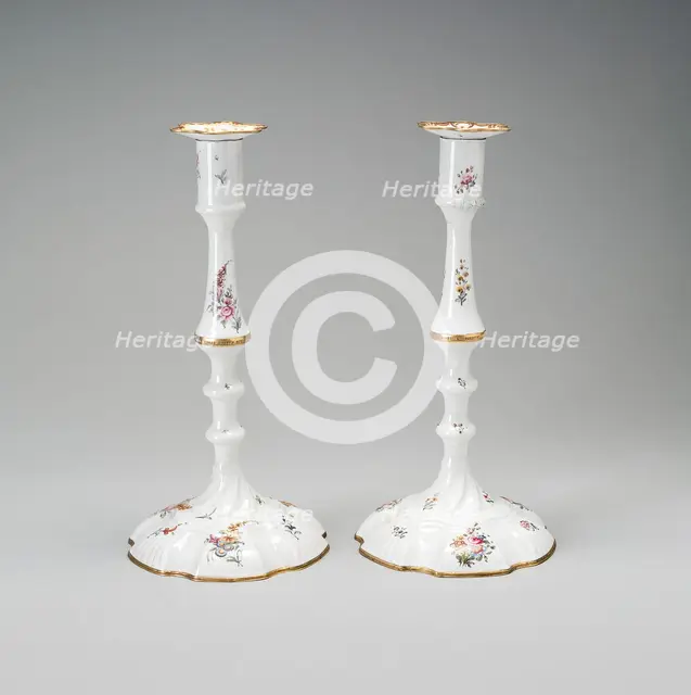 Pair of Candlesticks, England, Last quarter 18th century. Creator: Unknown.