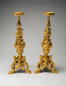 Pair of Candlesticks, Italy, c. 1680. Creator: Francesco Bertos