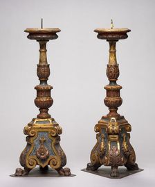 Pair of Candlesticks, late 1400s. Creator: Unknown