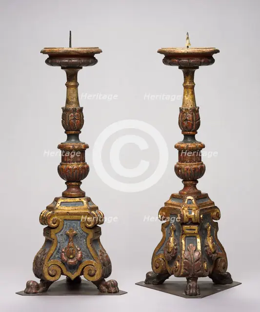 Pair of Candlesticks, late 1400s. Creator: Unknown.