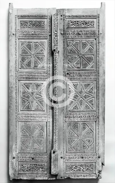 Pair of Carved Doors, Iran, dated A.H. [8]70/ A.D.1466. Creator: Unknown.