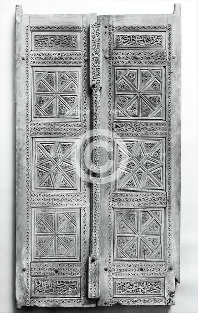 Pair of Carved Doors, Iran, dated A.H. [8]70/ A.D.1466. Creator: Unknown.