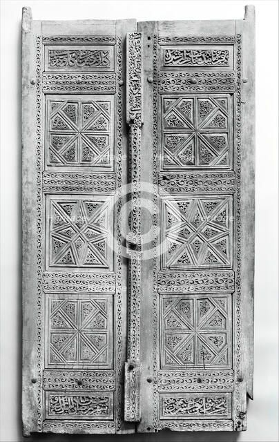 Pair of Carved Doors, Iran, dated A.H. [8]70/ A.D.1466. Creator: Unknown.