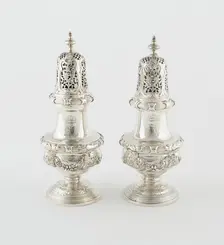 Pair of Casters, London, 1732/43. Creator: Paul de Lamerie