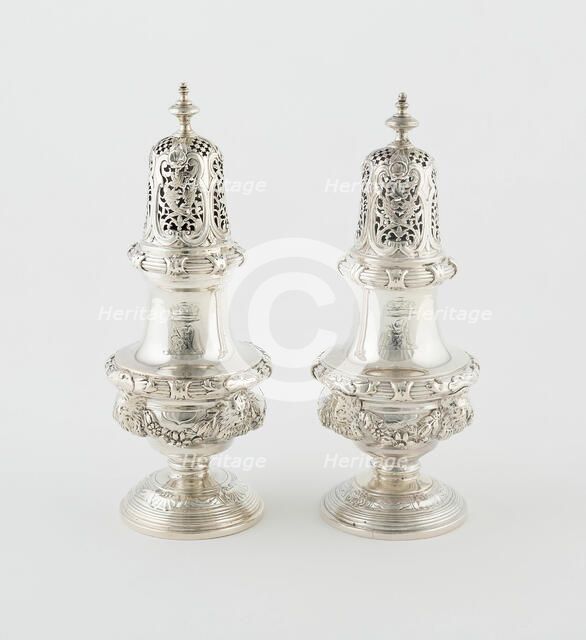 Pair of Casters, London, 1732/43. Creator: Paul de Lamerie.