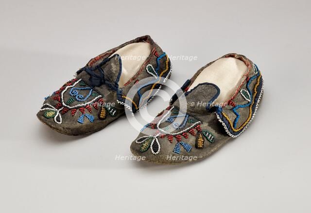 Pair of Child's Moccasins, 1880-1910. Creator: Unknown.