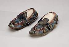 Pair of Child's Moccasins, 1880-1910. Creator: Unknown