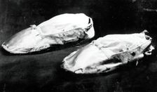 Pair of Children's Slippers, England, c.1840s. Creator: Unknown