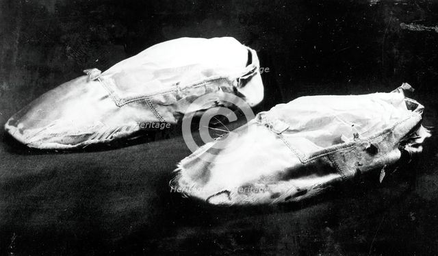 Pair of Children's Slippers, England, c.1840s. Creator: Unknown.