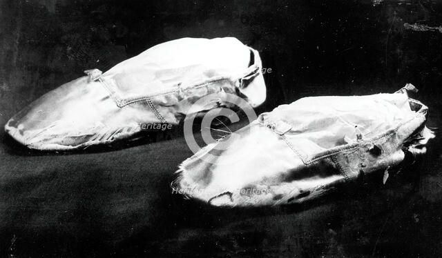 Pair of Children's Slippers, England, c.1840s. Creator: Unknown.