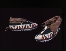 Pair of Child's Moccasins, Plains, c. 1885. Creator: Unknown
