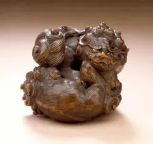 Pair of Chinese Lions, early 19th century. Creator: Tamba School