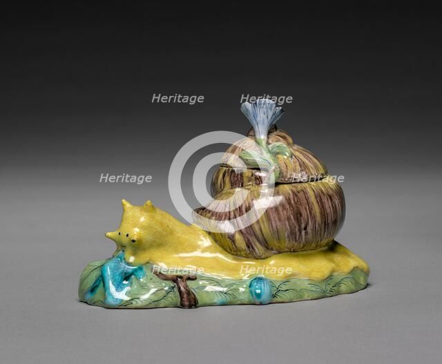 Pair of Covered Boxes in the Form of Snails, c. 1750. Creator: Strasbourg Factory (French).