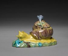 Pair of Covered Boxes in the Form of Snails, c. 1750. Creator: Strasbourg Factory (French)