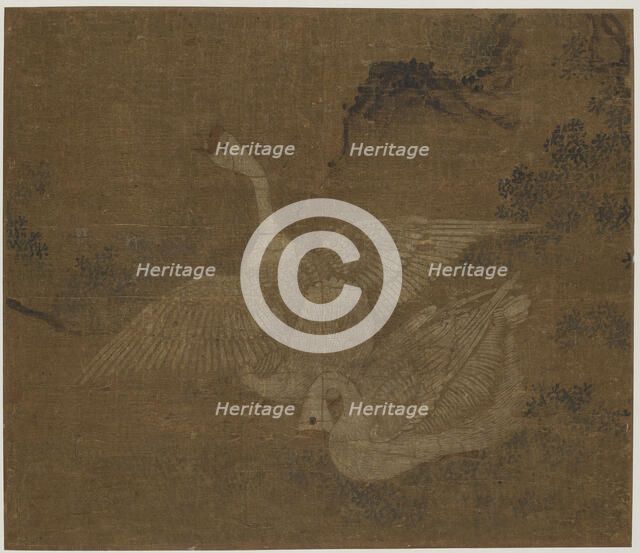 Pair of domestic geese, Possibly Ming dynasty, 1368-1644. Creator: Unknown.