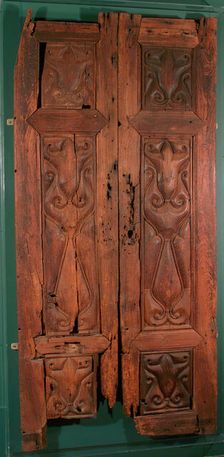Pair of Doors Carved in the Beveled Style Iraq, 9th century. Creator: Unknown