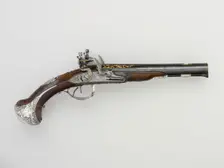 Pair of Double-Barreled Flintlock Pistols, French, Paris, 1752-53. Creator: Francois-Alexander Chasteau