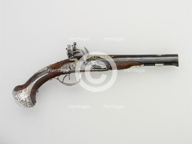 Pair of Double-Barreled Flintlock Pistols, French, Paris, 1752-53. Creator: Francois-Alexander Chasteau.