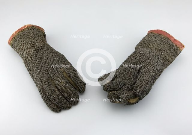 Pair of Dueling Gauntlets, Europe, late 16th century/17th century. Creator: Unknown.